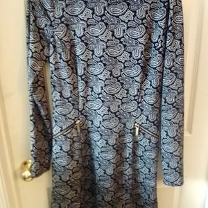 Classy MICHAEL KORS paisley DRESS w/zippers on front w/little pockets...